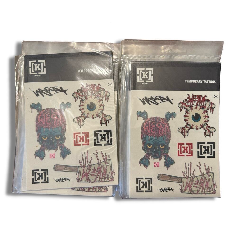 Wholesale Lot 80 KR3W Temporary Tattoo Packs 12 Sheets Skate Street Art Clothing